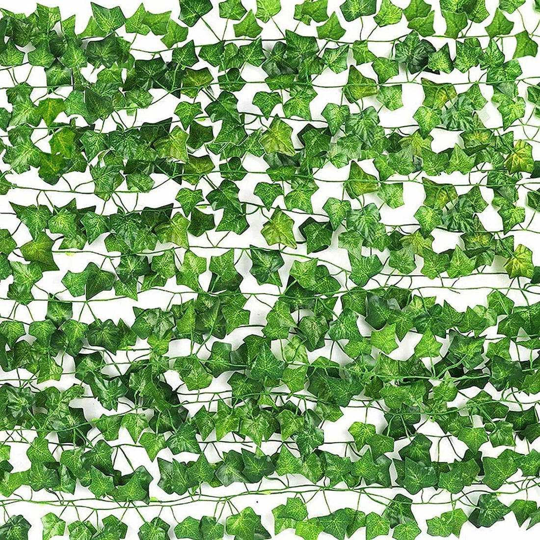5.8 Ft Artificial Ivy Garland (Set of 12) – Lush Green Faux Hanging Vines for Wall Decor, Bedroom &amp; Party Backdrops