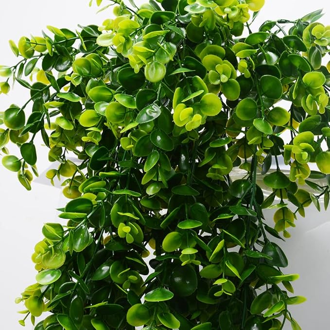 2 Pcs Artificial Hanging Eucalyptus Plants – UV Resistant Faux Greenery Vines for Outdoor &amp; Indoor