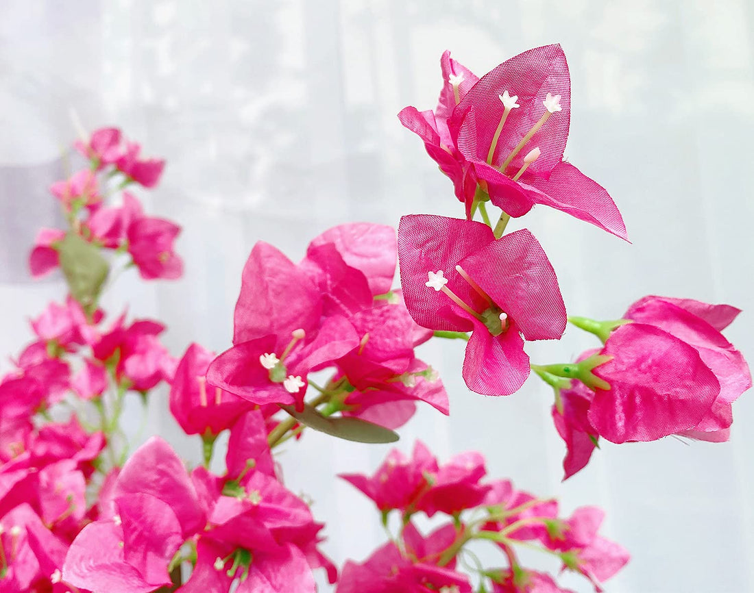 Artificial Hot Pink Bougainvillea Flower Stems – Lifelike Faux Branches for Home, Garden &amp; Event Decor