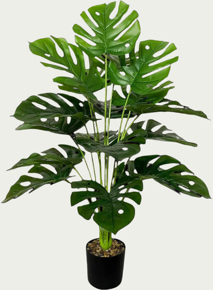 2 Ft Artificial Palm Tree Faux Silk Plant in Pot for Home Office Living Room Bedroom Stairs Foyer Modern Decor Indoor Outdoor Lifelike Fake Potted Housewarming Gifts (75cm Large Green Monstera) – perfect for modern home decor