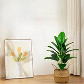 2 Ft Artificial Palm Tree Faux Silk Plant in Pot for Home Office Living Room Bedroom Stairs Foyer Modern Decor Indoor Outdoor Lifelike Fake Potted Housewarming Gifts (80cm Green Banana) – adds a lush green touch to interiors