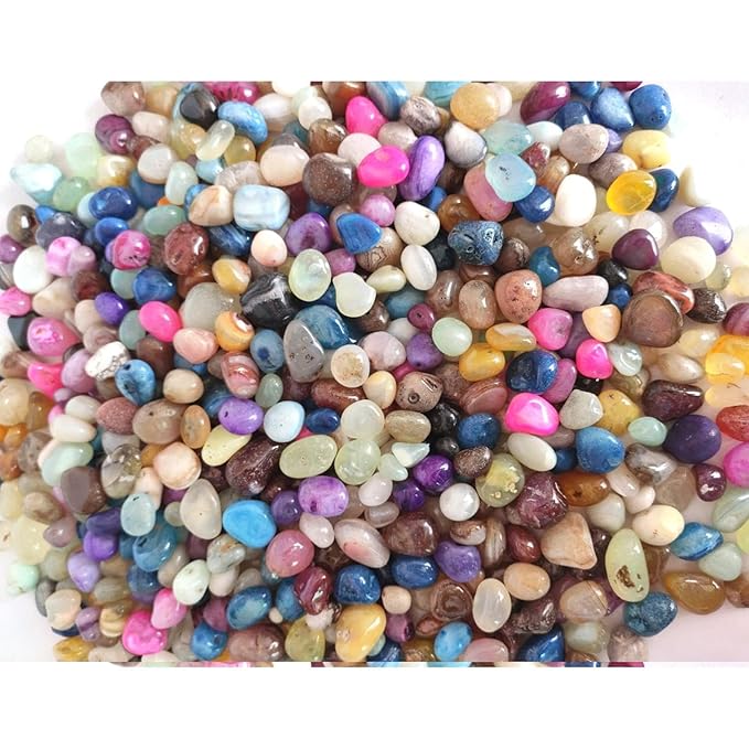 Mixed Polished Onyx Pebbles – Decorative Marble Gravel Chips &amp; Stones for Home, Garden &amp; Aquarium