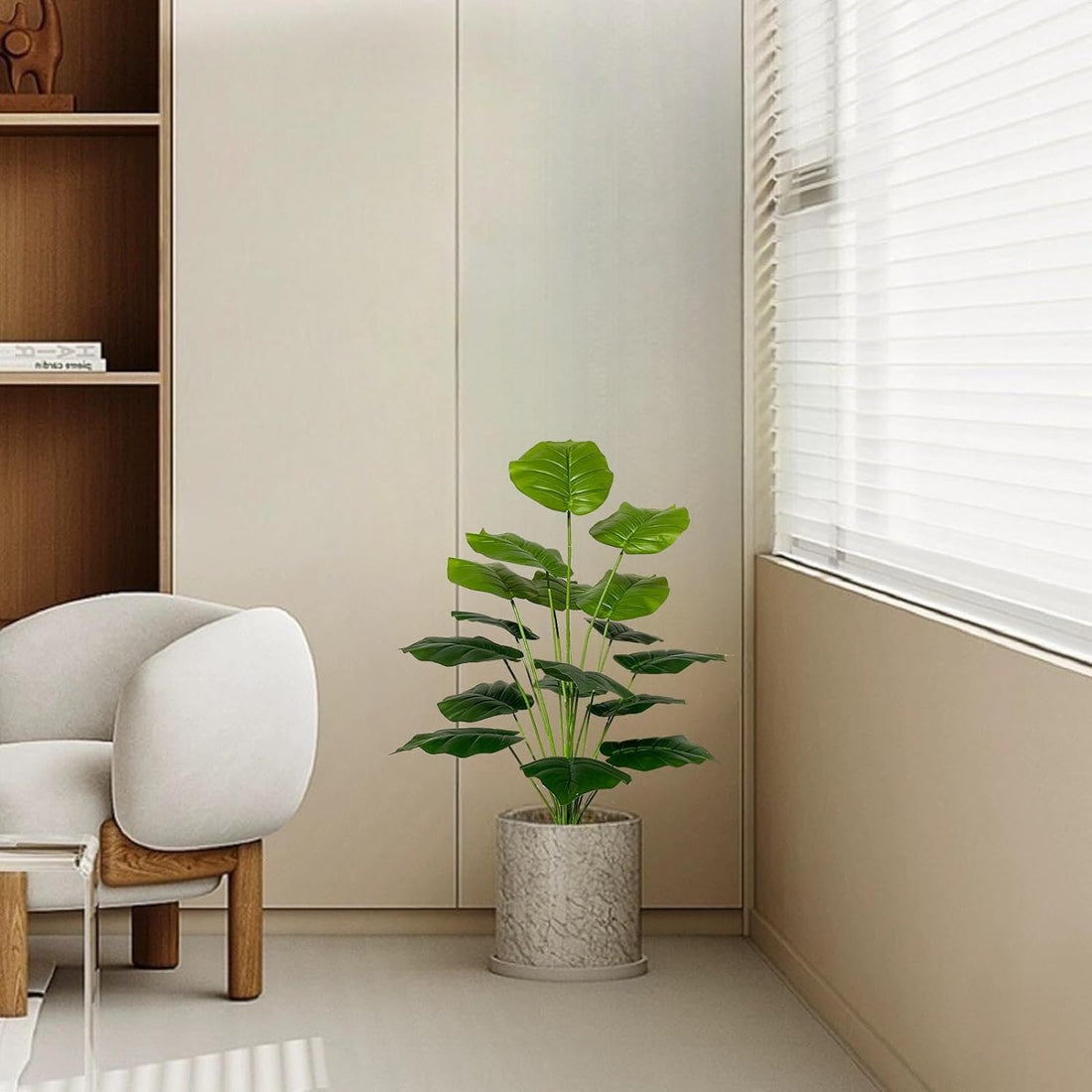 2 Ft Artificial Palm Tree Faux Silk Plant in Pot for Home Office Living Room Bedroom Stairs Foyer Modern Decor Indoor Outdoor Lifelike Fake Potted Housewarming Gifts (75cm Green Palm) – ideal for indoor botanical themes