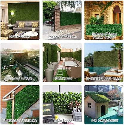 Artificial Hedge Mats – 100x100cm Faux Greenery Panels with Decorative Leaves | UV-Resistant Fence &amp; Wall Covering for Home, Garden, Villa &amp; Outdoor Décor in Bangalore