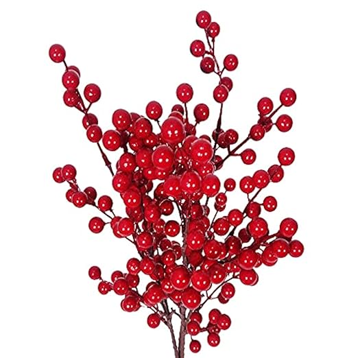Bouquet of red berries on a white background