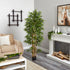 6ft Artificial Bamboo Plant with realistic green fabric leaves and wooden stems