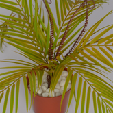 Zoomed-in look at the 1 Ft Palm Fern Bush Evergreen Artificial Botanical – Maintenance-Free Natural Look Accent – Shop Luxiplant, showcasing detailed craftsmanship.