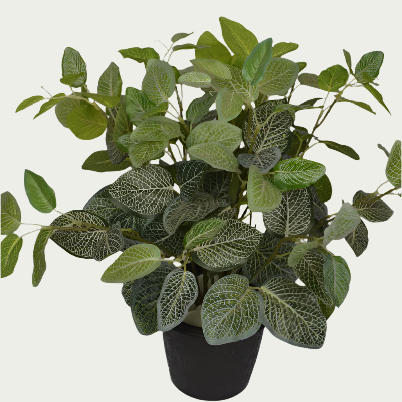 Decorative shot highlighting the unique design of 2 Ft Fittonia Bush Realistic Nature-Inspired Shrub – Elegant Faux Greenery for Any Setting – Shop Luxiplant.