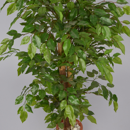 3 Ft Artificial Ficus Plant – Compact Faux Tree with Realistic Green Leaves for Indoor Home, Office &amp; Tabletop Décor