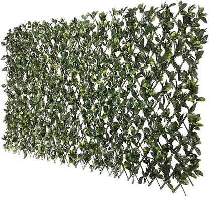 Artificial Ivy Expandable Trellis Fence – 1x2 Meter Stretchable Privacy Screen with Single-Sided Leaves for Garden, Yard &amp; Outdoor Decor