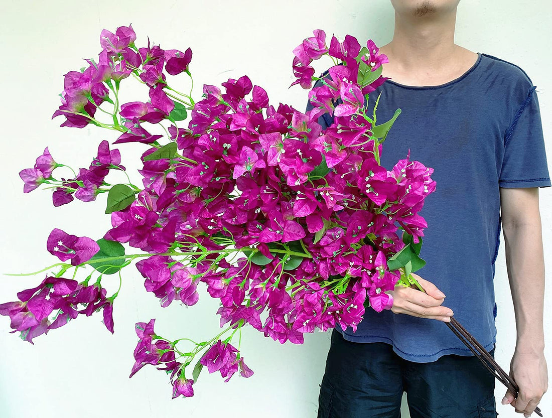 Artificial Purple Bougainvillea Flower Stems – Lifelike Faux Branches for Home, Garden &amp; Event Decor
