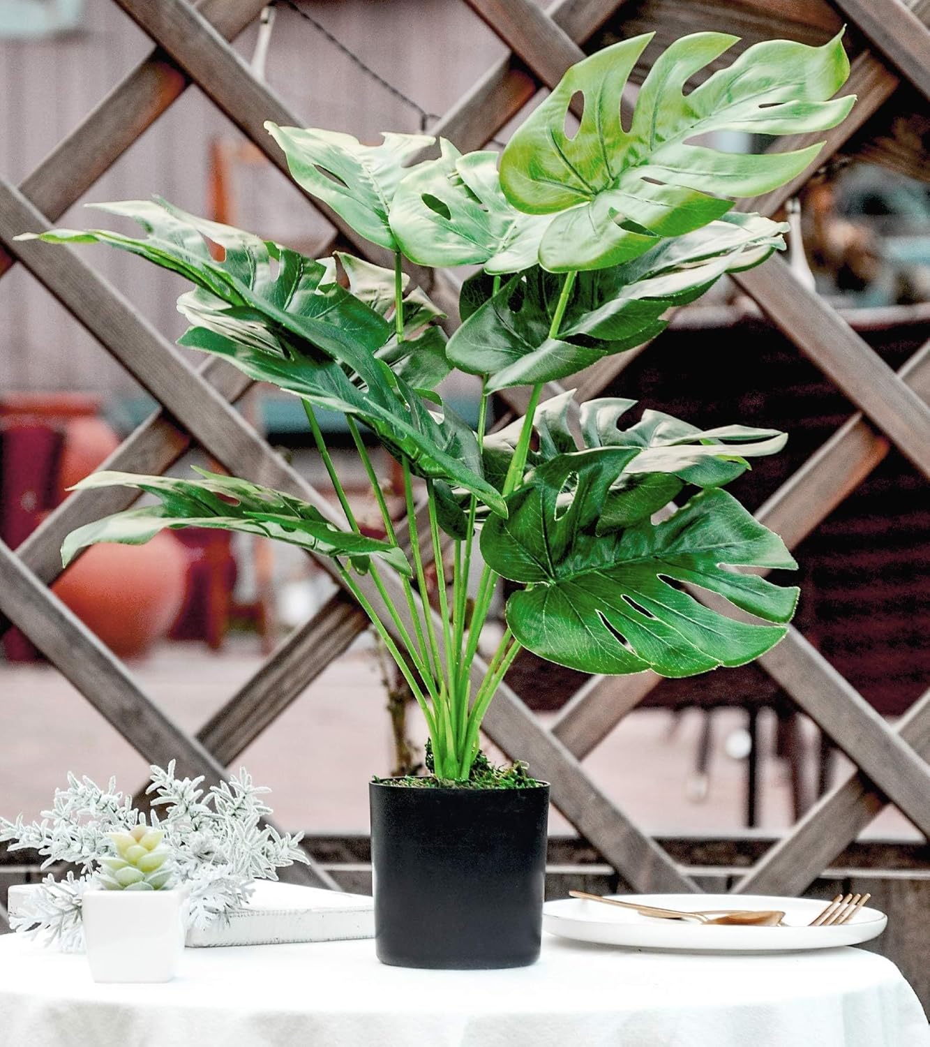 2 Ft Artificial Palm Tree in Pot – Large Fake Plant for Indoor &amp; Outdoor Spaces – faux greenery with vibrant texture