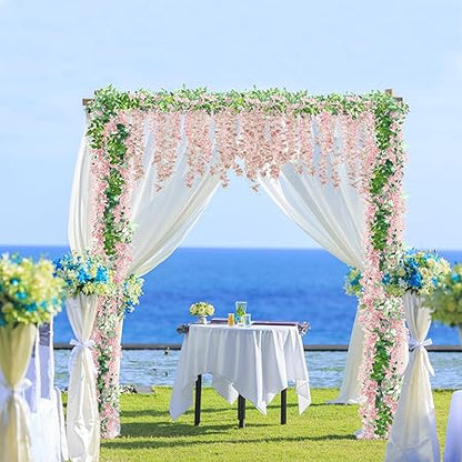 3 Ft Sggvecsy 6 Pcs Artificial Wisteria Garland – Faux Hanging Silk Flower Vines for Home, Garden &amp; Outdoor