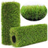 Roll of artificial grass with close-up inset on a white background