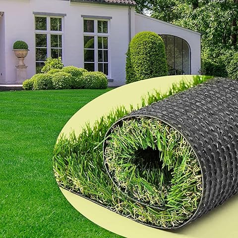 40mm Green Artificial Grass Mat – 4FT x 6.5FT Deluxe Synthetic Turf Rug for Indoor &amp; Outdoor Use, Fake Lawn Carpet for Patio, Garden, Balcony &amp; Pets
