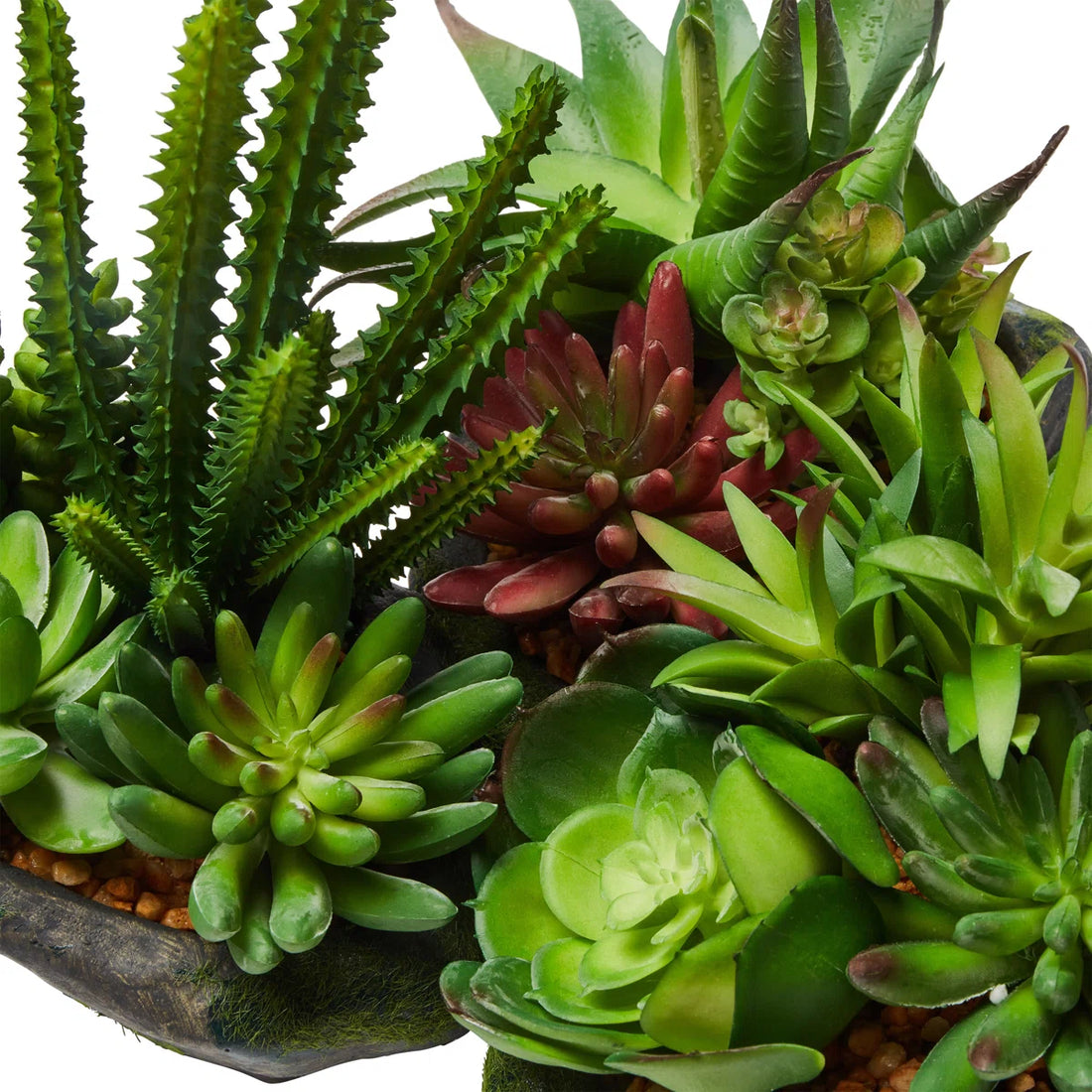 Artificial Succulent Plant Arrangements (Set of 3) – Assorted Faux Greenery in Varying Sizes for Modern Home &amp; Office