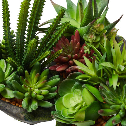Artificial Succulent Plant Arrangements (Set of 3) – Assorted Faux Greenery in Varying Sizes for Modern Home &amp; Office