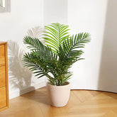 Realistic 3ft artificial palm plant with lush green fabric leaves