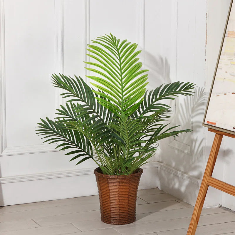 Maintenance-free artificial palm plant for indoor and outdoor spaces