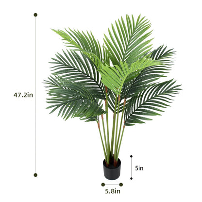 Maintenance-free faux palm plant perfect for indoor and outdoor spaces