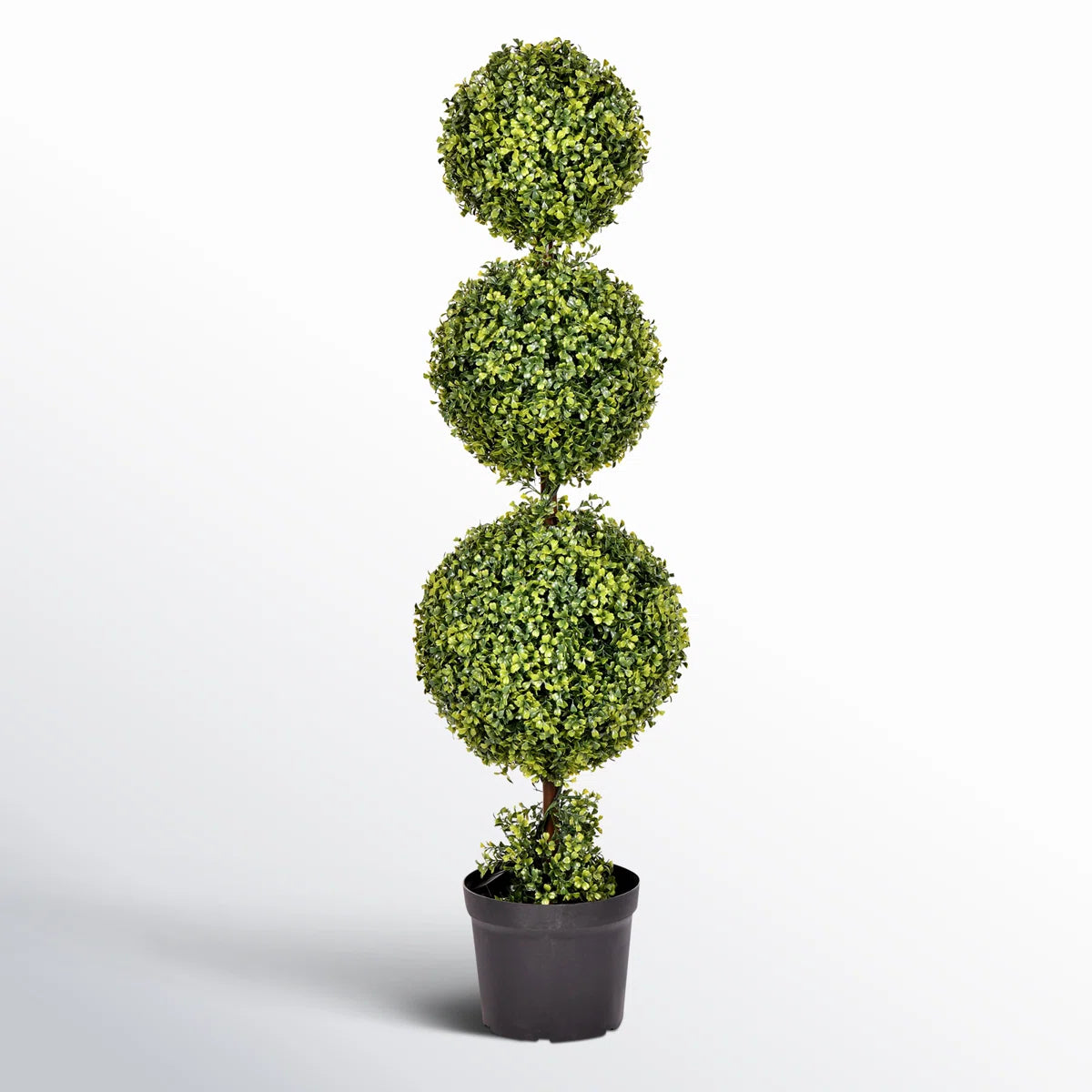 4 Ft. Ametria Artificial Boxwood Topiary – Triple Ball Faux Green Plant for Indoor &amp; Outdoor Decorative Display