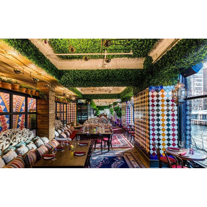Artificial Boston Fern &amp; Yucca Grass Greenery Wall Panel – Hedge Mat Backdrop &amp; Privacy Screen for Indoor/Outdoor Decor