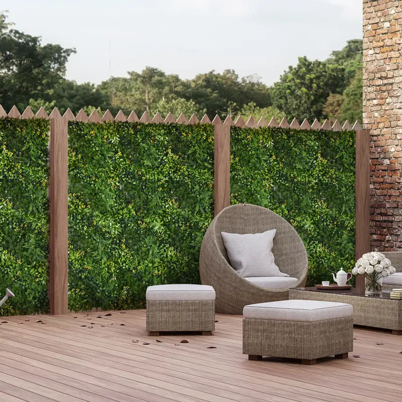 Artificial Plant Wall Panels – Set of 12 UV-Protected Hedge Panels for Privacy &amp; Decoration | Durable Green Wall for Garden, Weddings, Restaurants &amp; Hotel Lobbies
