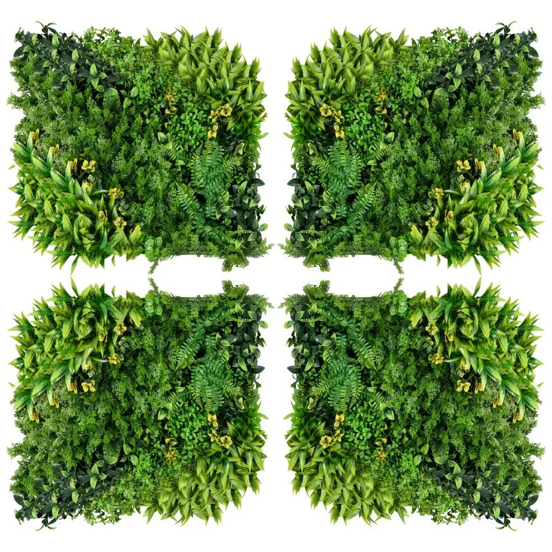 Artificial Plant Wall Panels – Set of 12 UV-Protected Hedge Panels for Privacy &amp; Decoration | Durable Green Wall for Garden, Weddings, Restaurants &amp; Hotel Lobbies