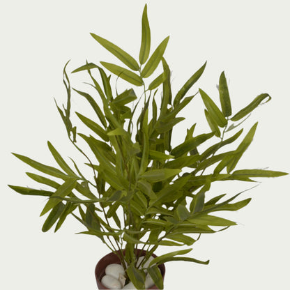 Close-up image of 1 Ft Bamboo Leaf Bush Vibrant Faux Desk Foliage – Elegant Faux Greenery for Any Setting – Shop Luxiplant – perfect for home decoration.