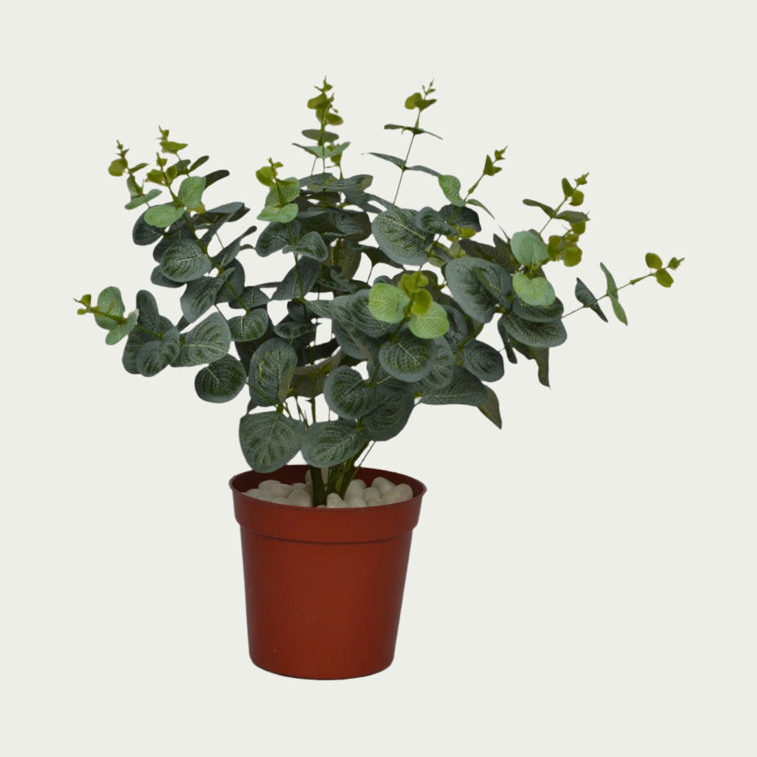 1 Ft Artificial Dry Carpinteria Bush – Faux Green Plant set on a living room table