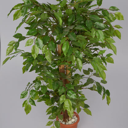 3 Ft Artificial Ficus Plant – Compact Faux Tree with Realistic Green Leaves for Indoor Home, Office &amp; Tabletop Décor