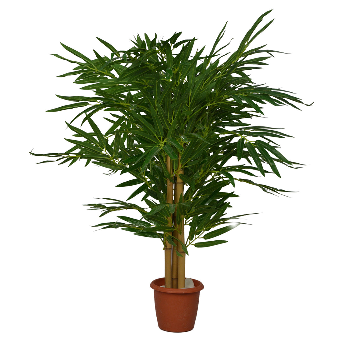 3 Ft Artificial Bamboo Plant – Compact Faux Greenery with Realistic Leaves for Indoor Home, Office &amp; Shelf Décor