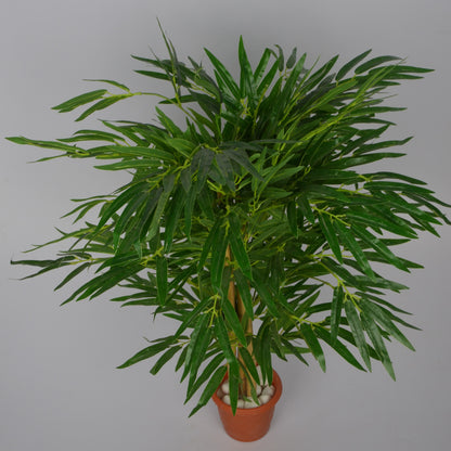 3 Ft Artificial Bamboo Plant – Compact Faux Greenery with Realistic Leaves for Indoor Home, Office &amp; Shelf Décor