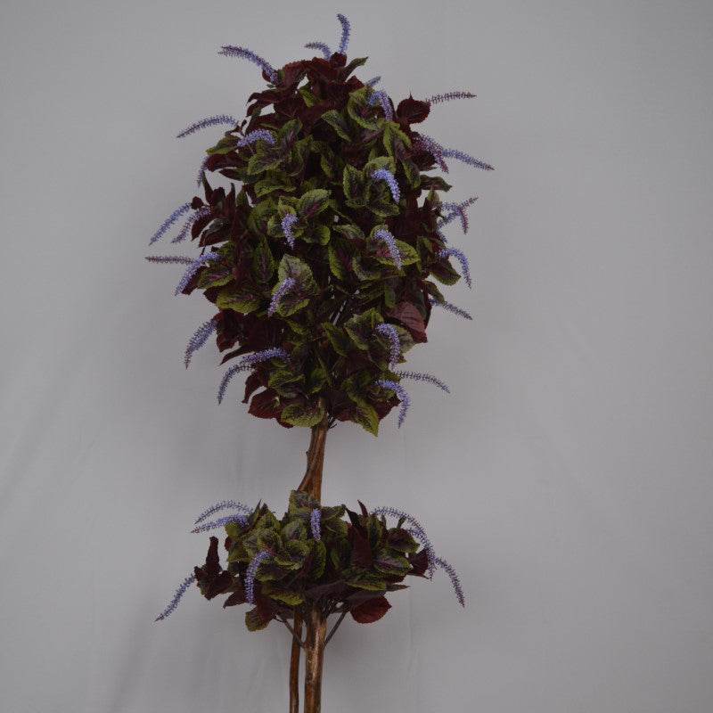 5 Ft Artificial Coleus Topiary – Colorful Faux Plant with Sculpted Shape &amp; Realistic Multicolor Leaves for Indoor Home &amp; Office Décor