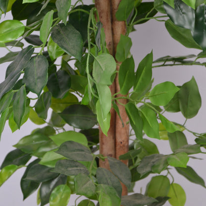 4 Ft Artificial Ficus Plant – Realistic Faux Tree with Lush Green Leaves &amp; Natural Trunk for Indoor Home, Office &amp; Corner Décor