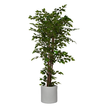 4 Ft Artificial Ficus Plant – Classic Faux Indoor Tree with Lush Green Leaves for Home, Office &amp; Corner Décor