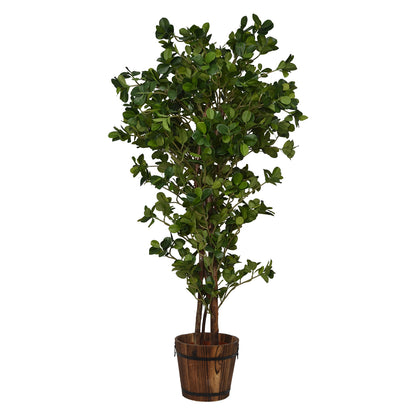 4 Ft Artificial Ficus Plant – Lifelike Faux Indoor Tree with Full Green Foliage for Home, Office &amp; Living Space Décor