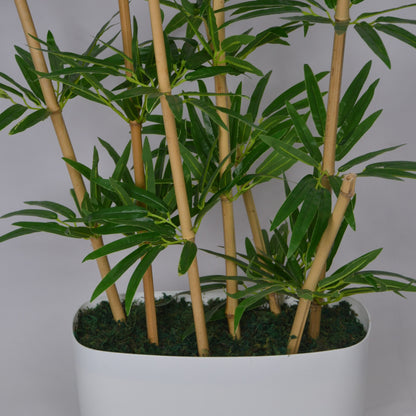 5 Ft Artificial Bamboo Plant Arrangement – Tall Faux Indoor Tree with Natural Green Leaves, Realistic Stalks &amp; Lush Foliage for Home, Office, Living Room &amp; Entryway Décor