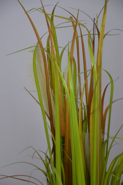 3 Ft Artificial Grass Plant – Sleek Faux Greenery with Realistic Blades for Indoor Home, Office &amp; Minimalist Décor