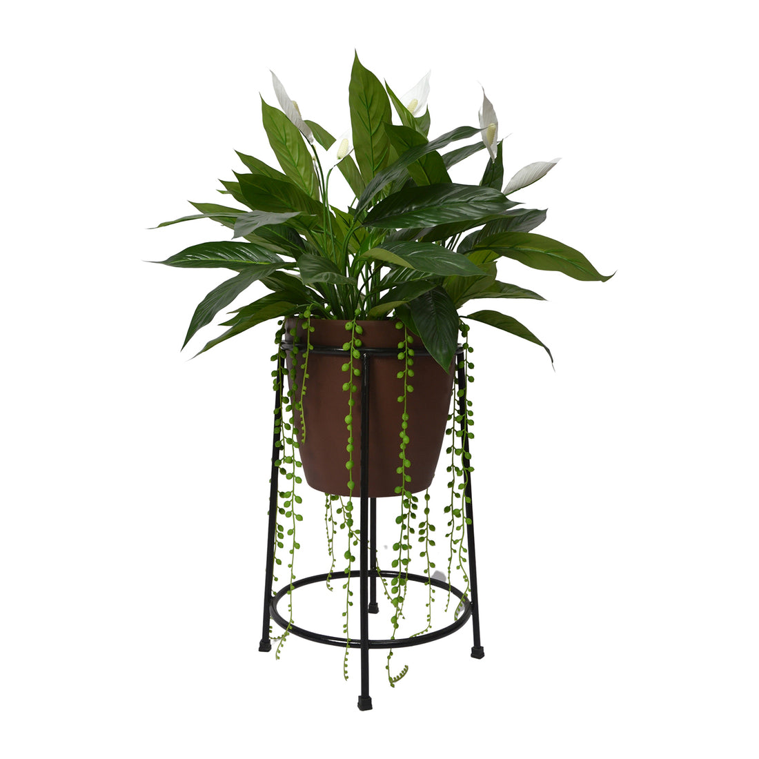 3 Ft Artificial Spathiphyllum Plant Arrangement – Realistic Peace Lily with White Blooms &amp; Green Foliage (Pot Not Included) for Home &amp; Office Décor