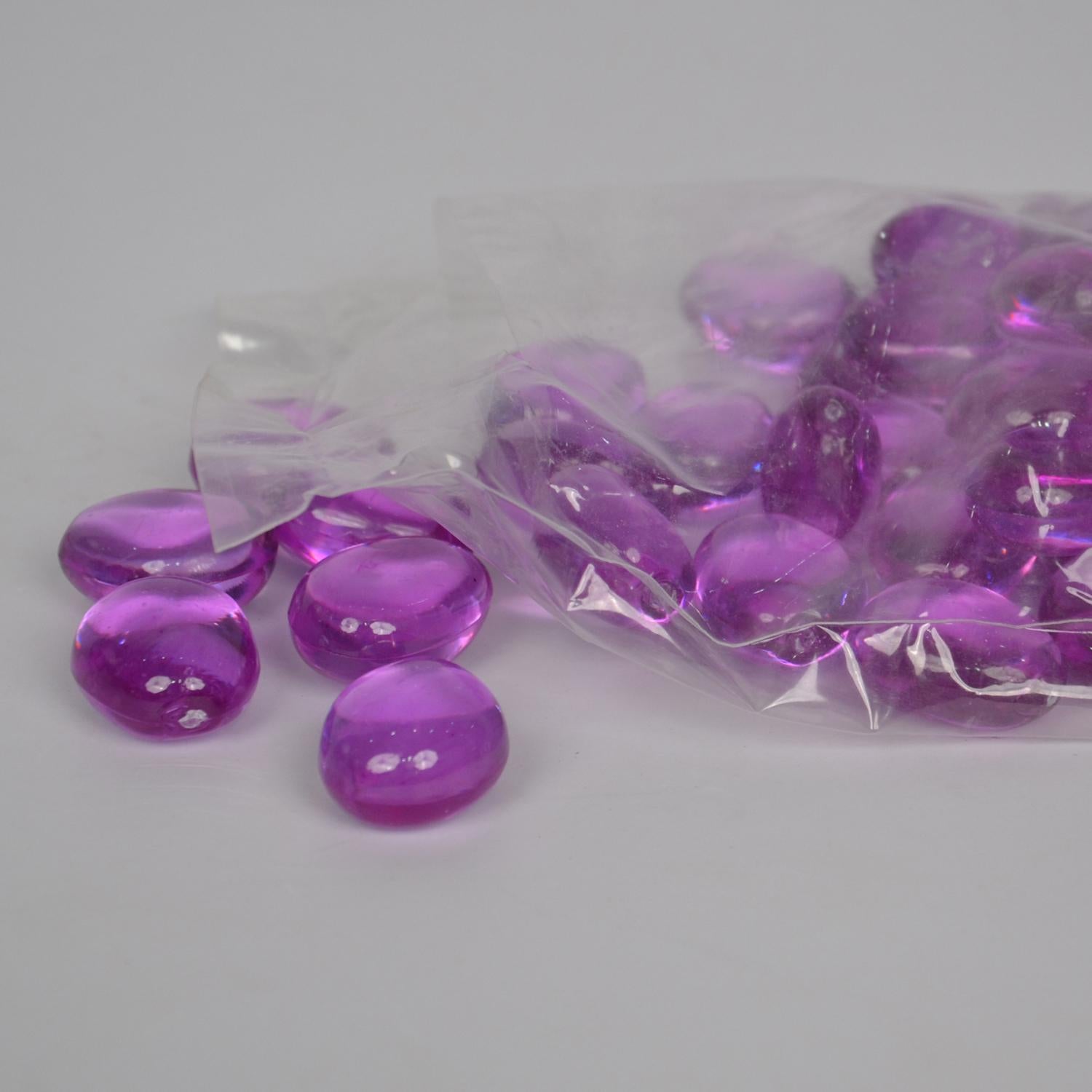 Purple Pebble Acrylic – Glossy Decorative Stones for Aquarium, Vase, Garden &amp; Home Decor