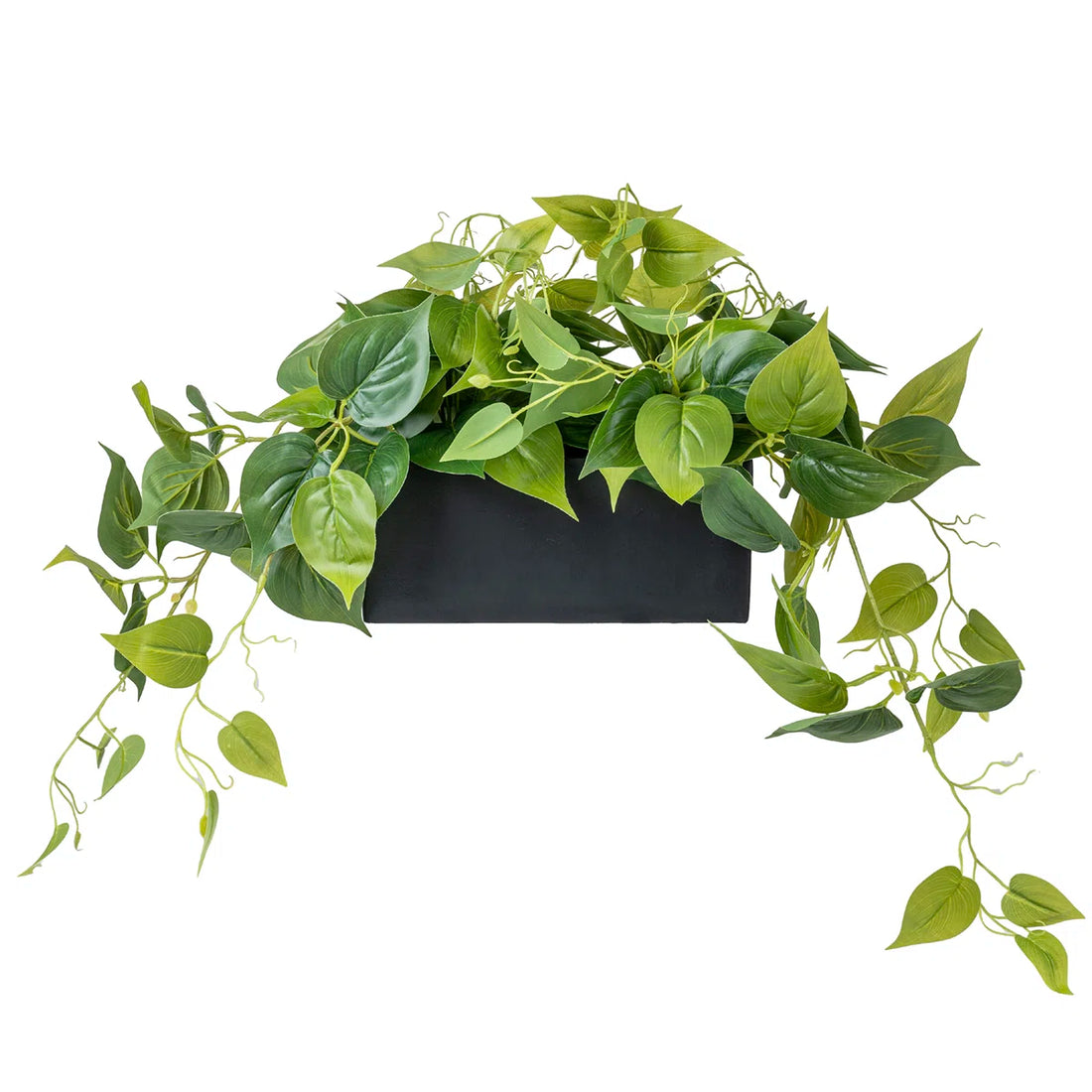 2.5 Ft Faux Vine Greenery Plant with Black Pot – Lifelike Trailing Leaves for Shelf, Mantel &amp; Wall