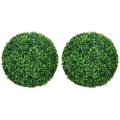 8&quot; Artificial Boxwood Topiary Balls (Set of 2) – Faux Greenery Spheres for Home, Office &amp; Event
