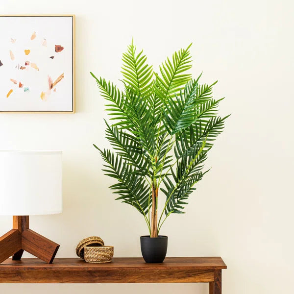 High-quality fabric faux fern plant with soft leaves for a lifelike appearance.