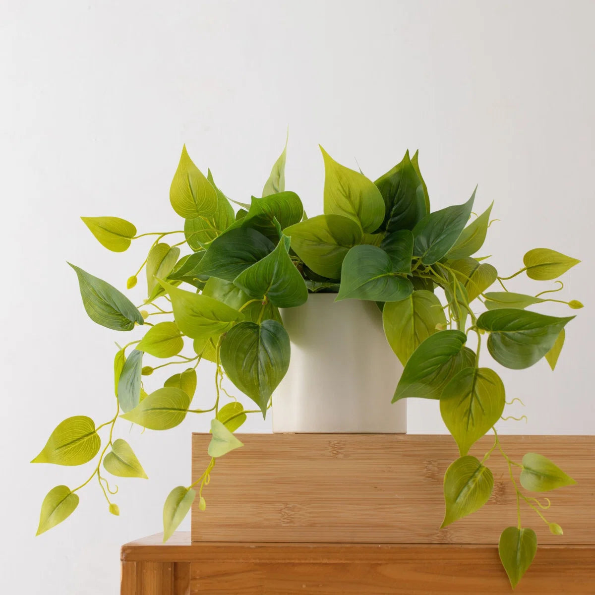 2 Ft Faux Foliage Plant in Pot – Lush Artificial Leaf Vine for Shelf, Desk &amp; Room