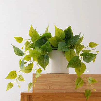 2 Ft Faux Foliage Plant in Pot – Lush Artificial Leaf Vine for Shelf, Desk &amp; Room