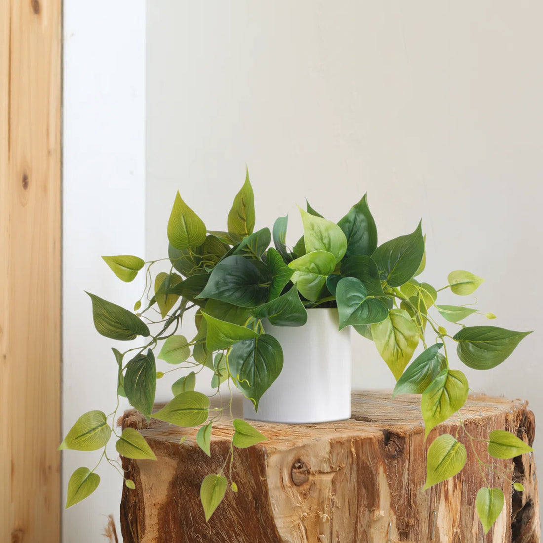 2 Ft Faux Foliage Plant in Pot – Lush Artificial Leaf Vine for Shelf, Desk &amp; Room