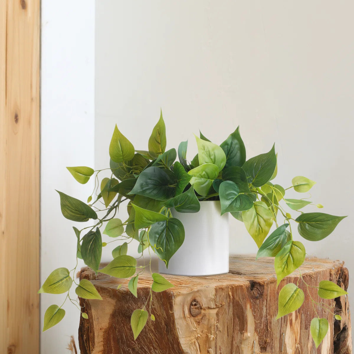 2 Ft Faux Foliage Plant in Pot – Lush Artificial Leaf Vine for Shelf, Desk &amp; Room