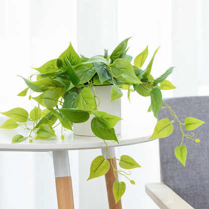 2 Ft Faux Foliage Plant in Pot – Lush Artificial Leaf Vine for Shelf, Desk &amp; Room