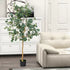 4 Ft Tangkula 5.5FT Artificial Eucalyptus Tree in Plastic Nursery Pot Tall Fake Eucalyptus Plants with 517 Silver Dollar Leaves for Indoor Outdoor – ideal for indoor botanical themes